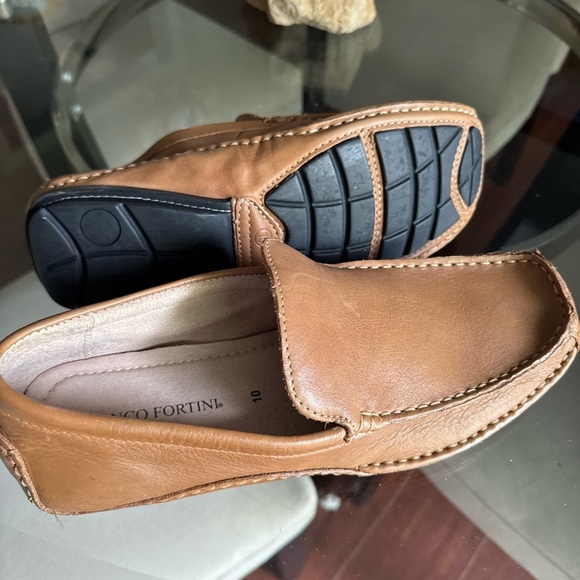 Franco Fortini Max Men's Leather Driving Slip-on Comfort Loafers Camel Brown 10 - Picture 4 of 4